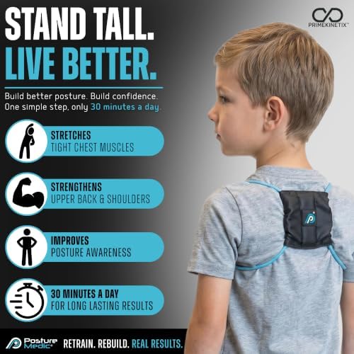 PostureMedic Original Strength Dynamic Posture Corrector for Men & Women – Active Resistance Training System for Back, Neck & Shoulder Pain Relief – Strengthen Muscles & Improve Alignment - Size XS (Light Blue) - Image 4
