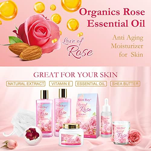Spa Gifts for Women Rose Spa Gifts Bath and Body Gift Basket Set Care Kit - Image 5