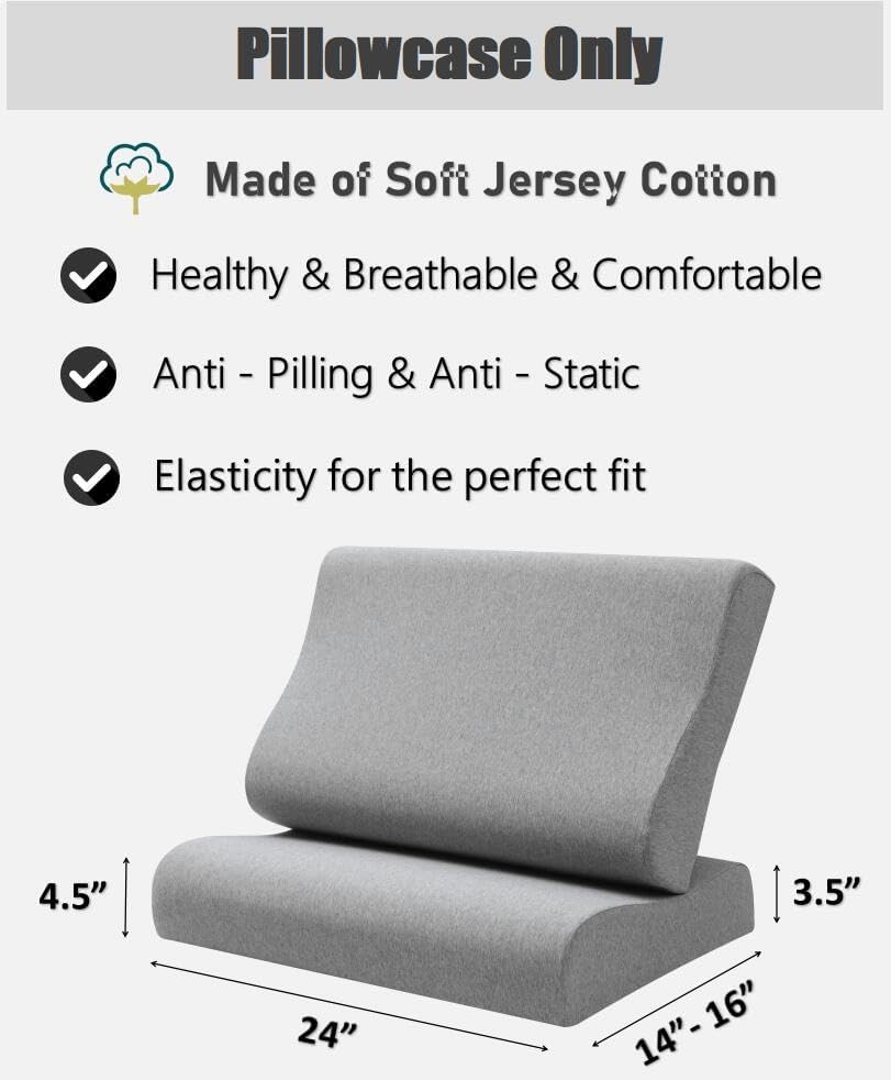 Replacement Pillow Cover for Memory Foam Neck Pillow,Soft Cotton Pillow Protector for Neck Cervical Pillow,Latex Pillow - Image 2