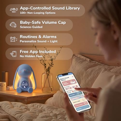 MeWaii Bunny White Noise Sound Machine, Newborn Baby Boy Gift, 100+ Sounds - Image 6