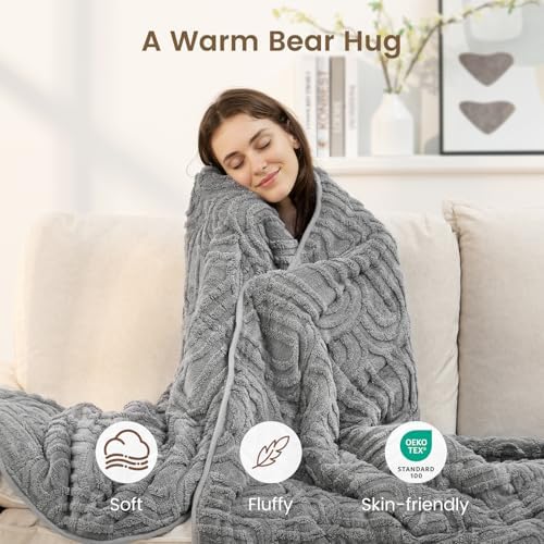 Sherpa Fleece Weighted Blanket for Adults, Dual Sided Soft, 60"x80" 15lbs - Image 4