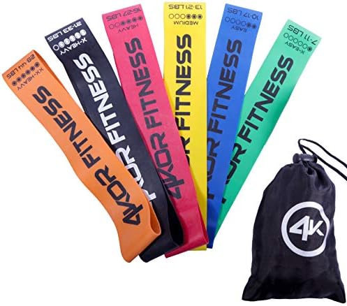 4KOR Fitness Resistance Loop Band Set, Perfect for Crossfit, Yoga, Physical Therapy, and Booty Building by 4KORFitness