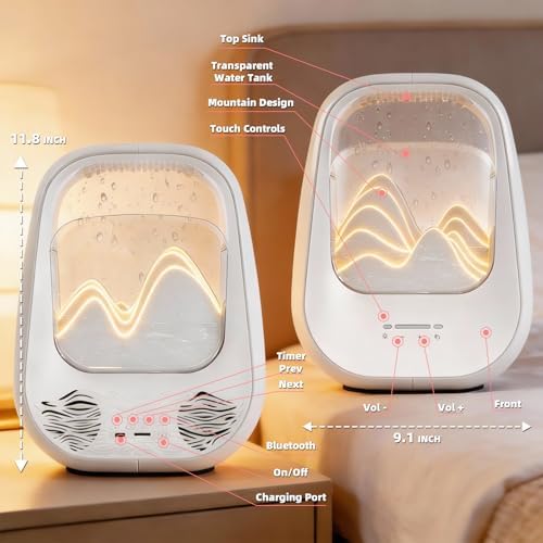8-in-1 White Noise Sound Machine with Rain Drop Real Sound, Cream - Image 3