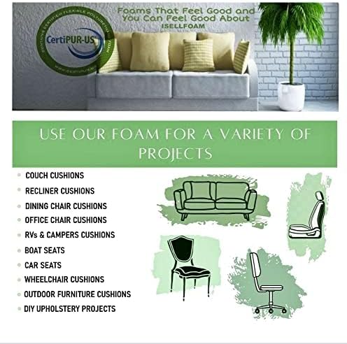 RaceCityFoam High Density Upholstery Foam (Semi Firm) 36 ILD - 4"x22"x80" - Image 3