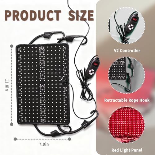 PEEKO Red Light Therapy Panel for Sauna Tent, 660nm and 850nm Near Infrared Light, 252 LED Red Light Therapy Device for Home Sauna, Face and Body - Image 3
