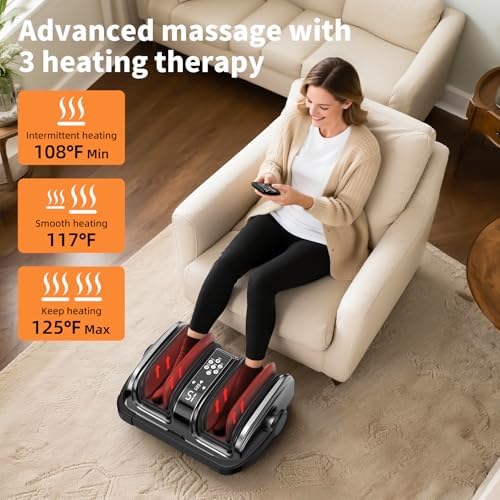 CARESKY Shiatsu Foot Massager with Heat, FSA Eligible HSA Foot Massager for Plantar Fasciitis, Neuropathy, Circulation and Pain Relief, Foot and Calf Massage at Home/Office - Image 4