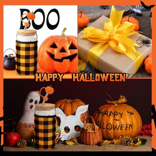 Blushtier 3 Pcs Halloween Pumpkin Gifts Sets Tumbler Cup Sleeve Gifts Box - Image 6