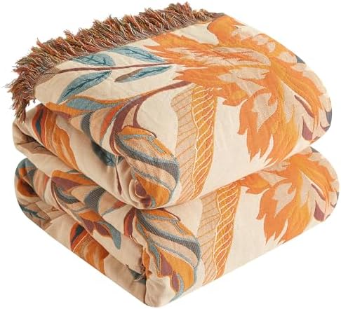 Boho Throw Blanket for Bed 50”x60”, 100% Cotton Blanket for Couch Sofa by DefineCozyHealthyLife