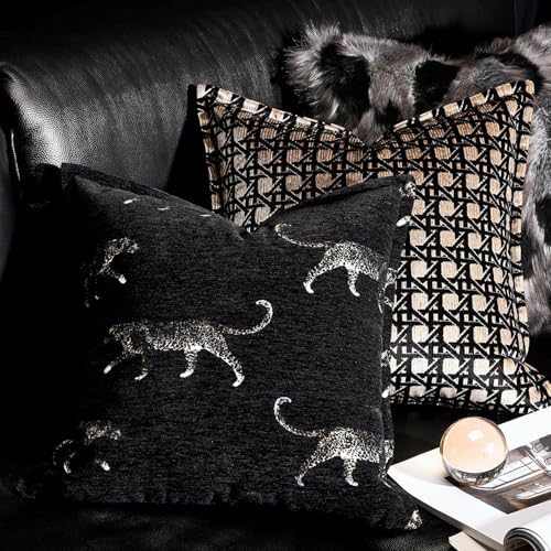 Throw Pillow Cushion Cover 18x18, Double Sided Tiger Pattern Jacquard Pillow Covers, Soft Animal Style Decorative Square Pillow Cover for Bed Couch Sofa Living Room Bedroom - Image 3