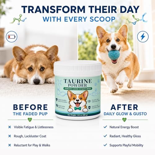 Taurine Powder for Dogs, Dog Taurine Supplement, Supports Heart Health, Vision, Skin, Coat, Boosts Energy & Daily Wellness, 200g - Image 3