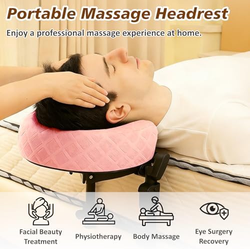 Massage Headrest for Bed with 2 Pack of Covers, Home Mattress Top Massage Kit, Adjustable Face Cradle for Professional and Home Use, Portable Face Down Head Holder Fits All Mattresses - Image 2