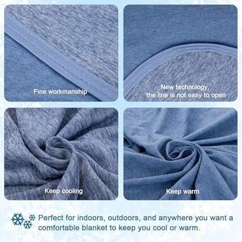 CHOSHOME Cooling Blanket for Hot Sleepers Lightweight Summer Cold Thin Blankets for Sleeping, Hot Flashes Night Sweats, Soft Blanket for Bed, Oversized King 96" x 120", Blue - Image 5