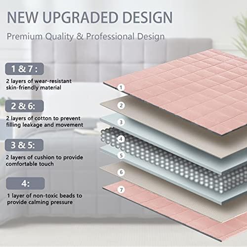 Weighted Blanket for Adults 12lbs, 48"x72", Twin Full Size Cooling Heavy Throw Blanket for 110-130lbs, Microfiber Soft Big Blankets Weighted Comforter, Pink - Image 5