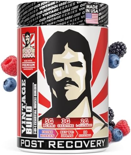 Old School Labs Vintage Build Post-Workout Recovery Powder, Fresh Berries by OldSchoolLabs
