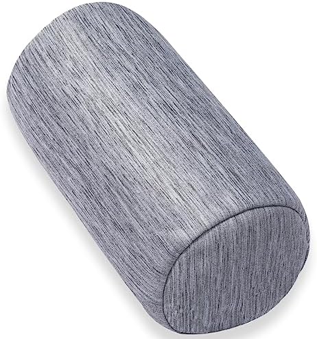 1 MIDDLE ONE Round Cylinder Bolster Pillow with Removable Cooling Cover, Tube Roll Cervical Pillow for Head, Neck, Back and Legs Support, 13"x 6", Grey by 1MIDDLEONE