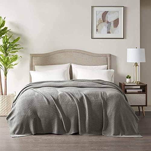 INK+IVY Bree Knit Throw Blanket for Bed, Sofa, and Couch, Lightweight, Breathable, Soft & Cozy Summer Blanket, King (108 in x 90 in), Charcoal - Image 3