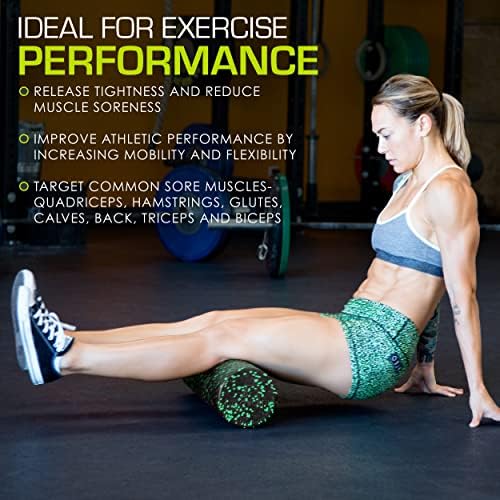 ProsourceFit High Density Foam Rollers 12 - inches long, Firm Full Body Athletic Massage Tool for Back Stretching, Yoga, Pilates, Post Workout Muscle Recuperation, Black/Green - Image 6