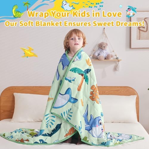 anfie Weighted Blanket (40"x60" 7lbs) Weighted Blanket Cooling Blanket for Resting,Throw Size Breathable Blanket with Premium Glass Bead(Green Shark) - Image 3