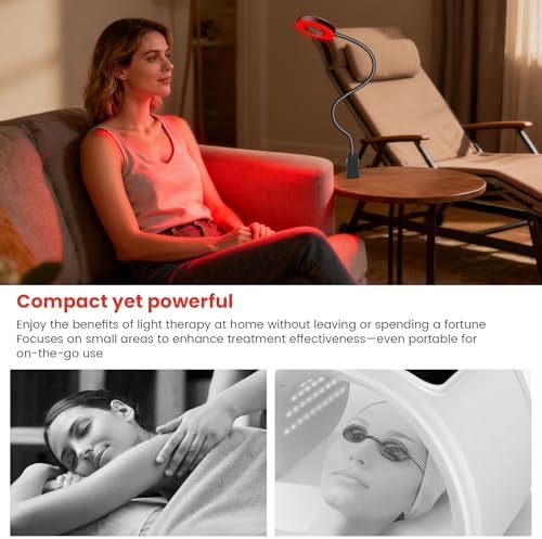 Aumtrly Red Light Therapy Lamp for Face and Body, with Clip, Black, 40 LED - Image 6