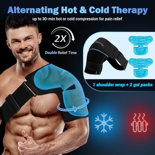 Comfytemp Shoulder Ice Pack Wrap, Shoulder Brace Rotator Cuff Cold Therapy - Image 3