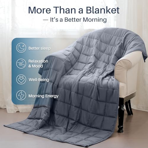 Weighted Idea Weighted Blanket for Adults (Dark Grey,48"x72",15lbs) Cooling Breathable Heavy Blanket with Premium Glass Beads All-Season Soft Thick Blanket - Image 5