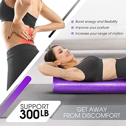 Yes4All High-Density EPP Round Back Roller Foam, Exercise Foam Roller for Yoga, & Pilates, Multiple Sizes and Colours, Purple - 24 inches - Image 4