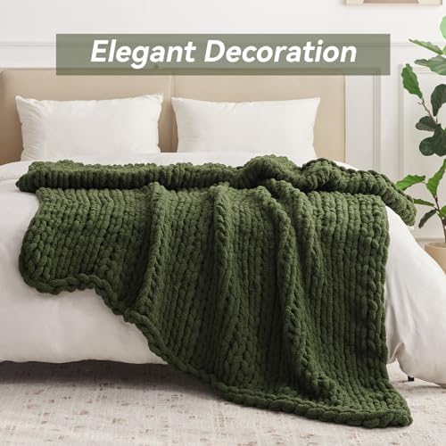 Negwoo Chunky Knit Throw Blanket, Knitted Throw Chenille Yarn, 50"*60" - Image 3