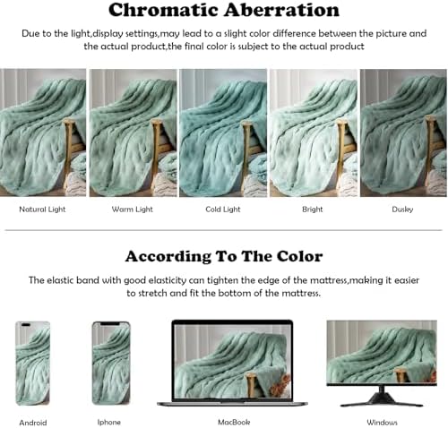 NEWCOSPLAY 3D Bubble Flannel Throw Blanket for Couch Green, 60"×80" - Image 6