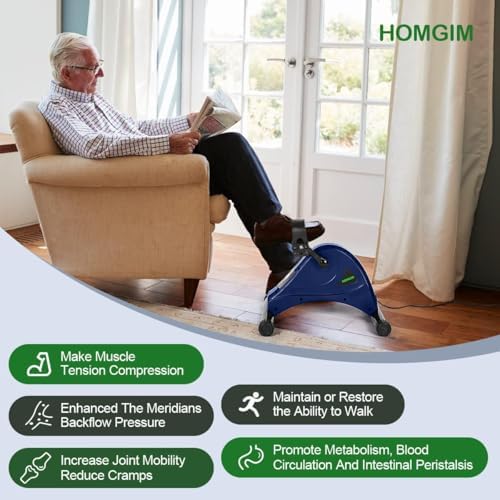 HOMGIM Mini Exercise Bike,Under Desk Bike for Seniors Rehab Training, Motorized Pedal Exerciser for Arm/Leg Fitness & Physical Therapy, 6 Levels Speed Adjustment - Image 7