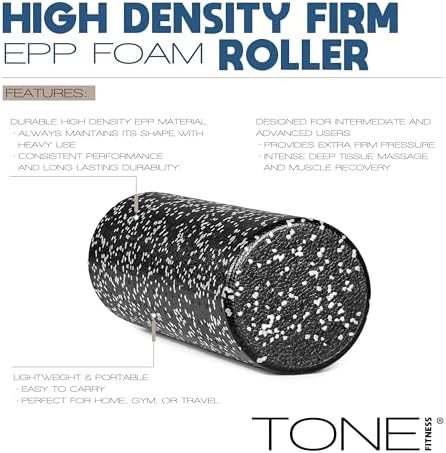Tone Fitness High Density EPP Foam Exercise Foam Roller for Yoga, Pilates, Stretching, Massage, and Recovery | Multiple Sizes and Colors - Image 3