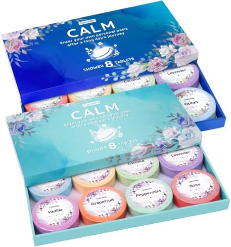 CalmNFiz Shower Steamers Self Care Gifts 2 * 8 Pack, Green & Blue by CalmNFiz