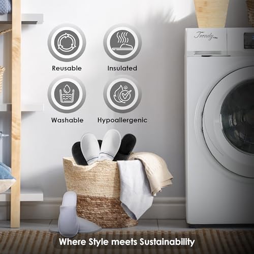 Indoor Spa Slippers 6–12 Pairs – Unisex Washable, Non-Slip Closed Toe Disposable Slippers for Guests, Bathroom, Bedroom, Hotel, House, Bride, Travel and Shoeless Home - Image 6