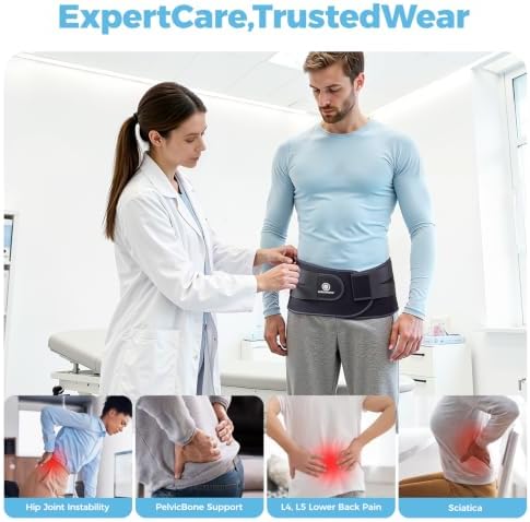 Sacroiliac SI Hip Belt for Women and Men, Adjustable Breathable Hip Brace-L - Image 4