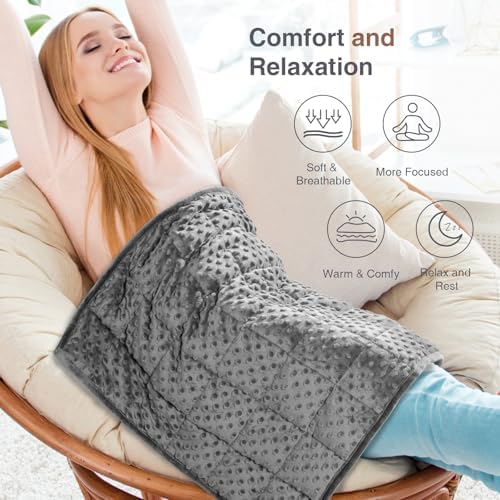 Alomidds Weighted Blanket 7lbs for Adults, Cozy Luxury Breathable Weighted Lap Blanket, Small Weighted Blanket for Travel, Relaxation, Sleeping, Grey, 29" x 24" - Image 2