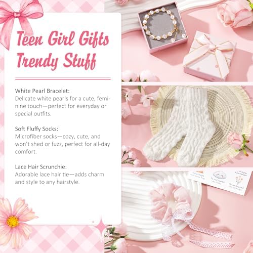 Gifts for Teenage Girls, Teen Girl Gifts Trendy Stuff, Birthday Gifts Preppy Valentines Day Gift for Teen Girls Coquette Cute Set for Girly Tween 12-14 Sweet 16-18 Daughter Sister Niece Friend Pink - Image 7