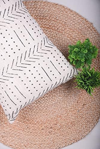 Trade Star Textured Lumbar 14x36 Cotton Pillow Cover Decorative Throw Pillow Cover Large Oblong Cushion Cover Boho Geometric Luxurious Cushion Case for Home Decor (Ivory Snow) - Image 3