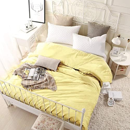 YEMYHOM 100% Cotton Weighted Blanket Cover 60"x80", Soft Removable Duvet Cover for Heavy Blanket, Machine Washable（Yellow） - Image 3