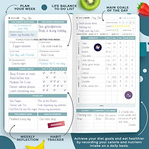 Clever Fox Wellness Planner & Food Journal Small Aquamarine - Image 4