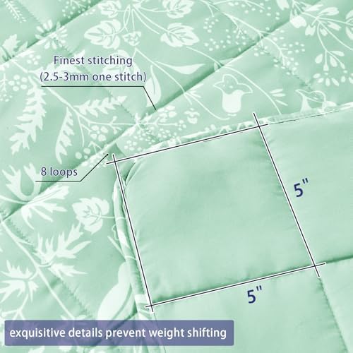 yescool Weighted Blanket for Adults (15 lbs, 60" x 80", Cerulean) Cooling Heavy Blanket for Sleeping Perfect for 140-160 lbs, Queen Size Breathable Blanket with Premium Glass Bead, Machine Washable - Image 5