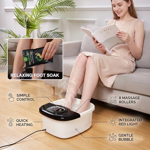 Foot Spa Bath Massager with Heat, Foot Soaking Tub,Ozone & UV, Epsom Salt,Bubbles, Vibration and Blue Light, Tub for Stress Relief,Foot Soaker, Birthday Gifts for Mom Dad Women Men Her Him - Image 3