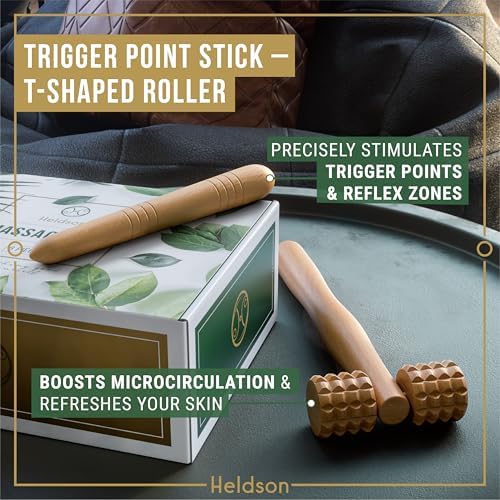 HELDSON Wooden Massage Set 6 Pcs – Wood Therapy & Trigger Point Tools - Image 3