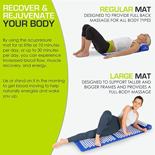 ProsourceFit Acupressure Mat and Pillow Set for Back/Neck Pain Relief and Muscle Relaxation, Blue - Image 5