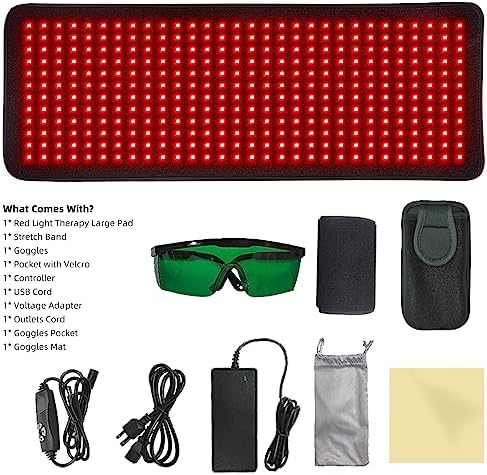 Red Light Therapy, Infrared Light Therapy 31.6" * 11.8" Large Wrap Pad 360LEDs for Body Back Waist Knee Joint Pain Relief, Muscle Repair, Decrease Inflammation, Ideal Gift - Image 5