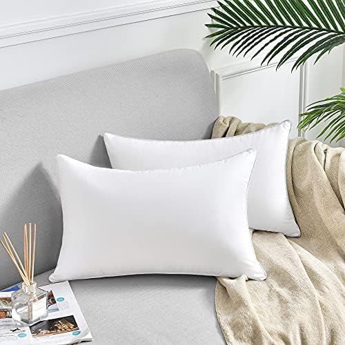 FAVRIQ 12 x 20 Throw Pillow Inserts (Set of 2), Rectangle Interior Sofa Pillow Inserts with 100% Cotton Cover, Lumbar Support Pillow for Chair Bed, Decorative Pillow Insert Pair, White Couch Pillow - Image 2