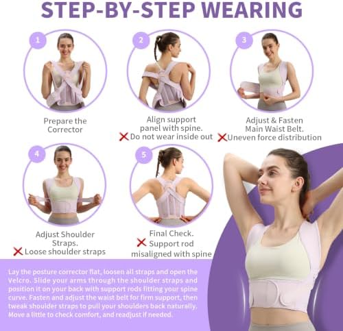 NLNYCT Posture Corrector for Women, Back Brace Posture Corrector, Purple L - Image 3