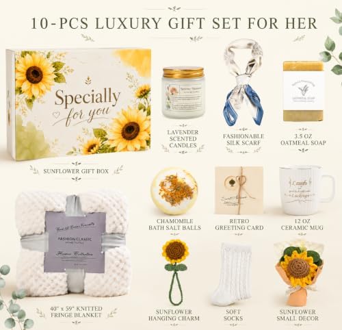 Spa Gift Baskets for Women, 10-Piece Relaxing Self Care Set, Birthday Gift - Image 2