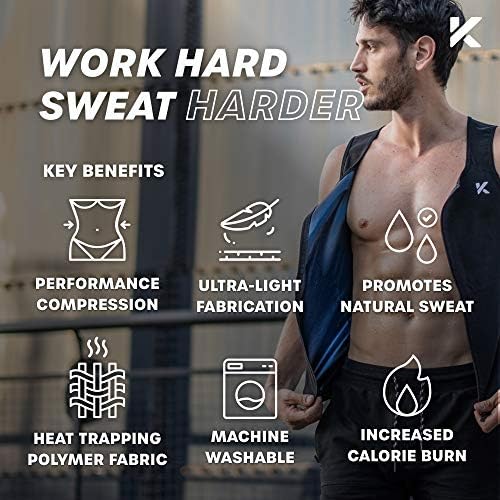 Kewlioo Men's Heat Trapping Zipper Sweat Enhancing Vest - Sauna Suit Shirt Compression Vest Shapewear Top for Gym Exercise - Image 4