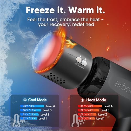 arboleaf Thermacool Massage Gun, Heat and Cold Percussion Back Pain Relief - Image 2