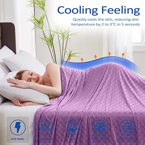 Topcee Cooling Blanket, Summer Cooling Blankets for Hot Sleepers, Arc-Chill Q-Max>0.5 Cool Fiber, Oeko-TEX 100% Certified, Soft, Breathable, Double-Side Bed Throw,Keep Cool for Adults Kids 90"x90" - Image 2