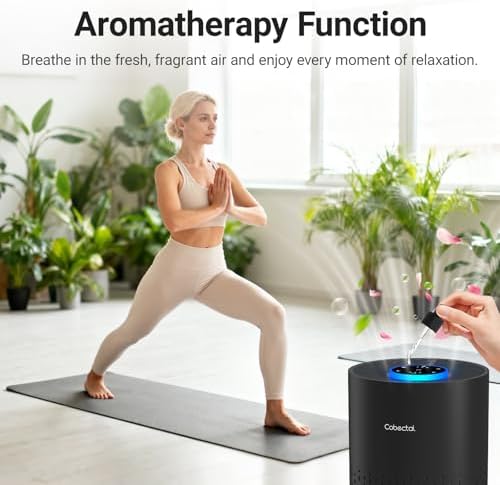 Air Purifiers for Bedroom Home, Cobectal Air Cleaner with HEPA 3-in-1 Filter for Room up to 1050 ft², Aroma Function, Sleep Mode, Portable Air Purifiers for Office, Dorm, RVs, Black - Image 4